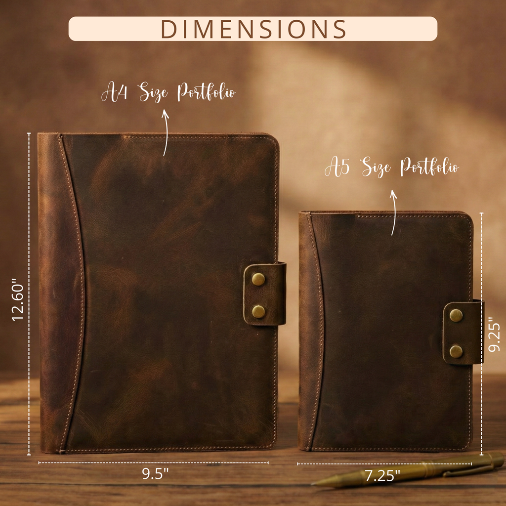Premium Full Grain Leather Journal – Handmade Refillable Notebook